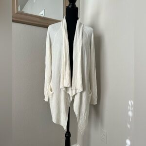 Vince Waterfall Open Front Ivory Cardigan Sweater